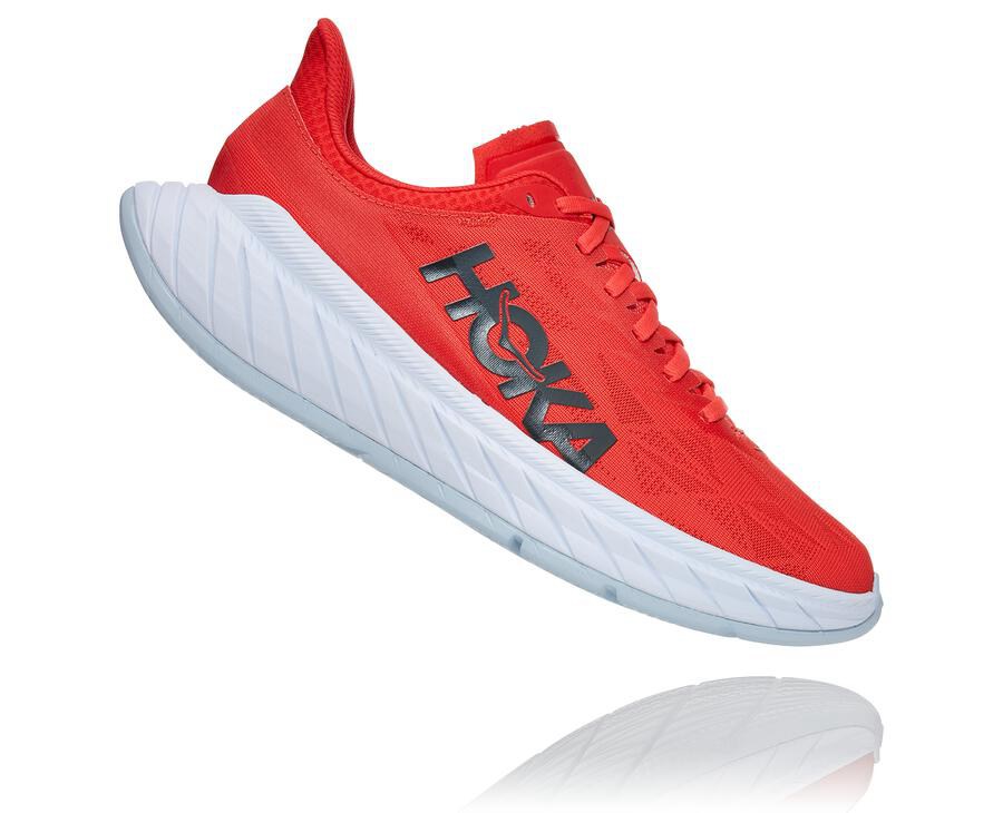 Hoka One One Hardloopschoenen Heren - Carbon X 2 - Rood/Wit - OI4329057